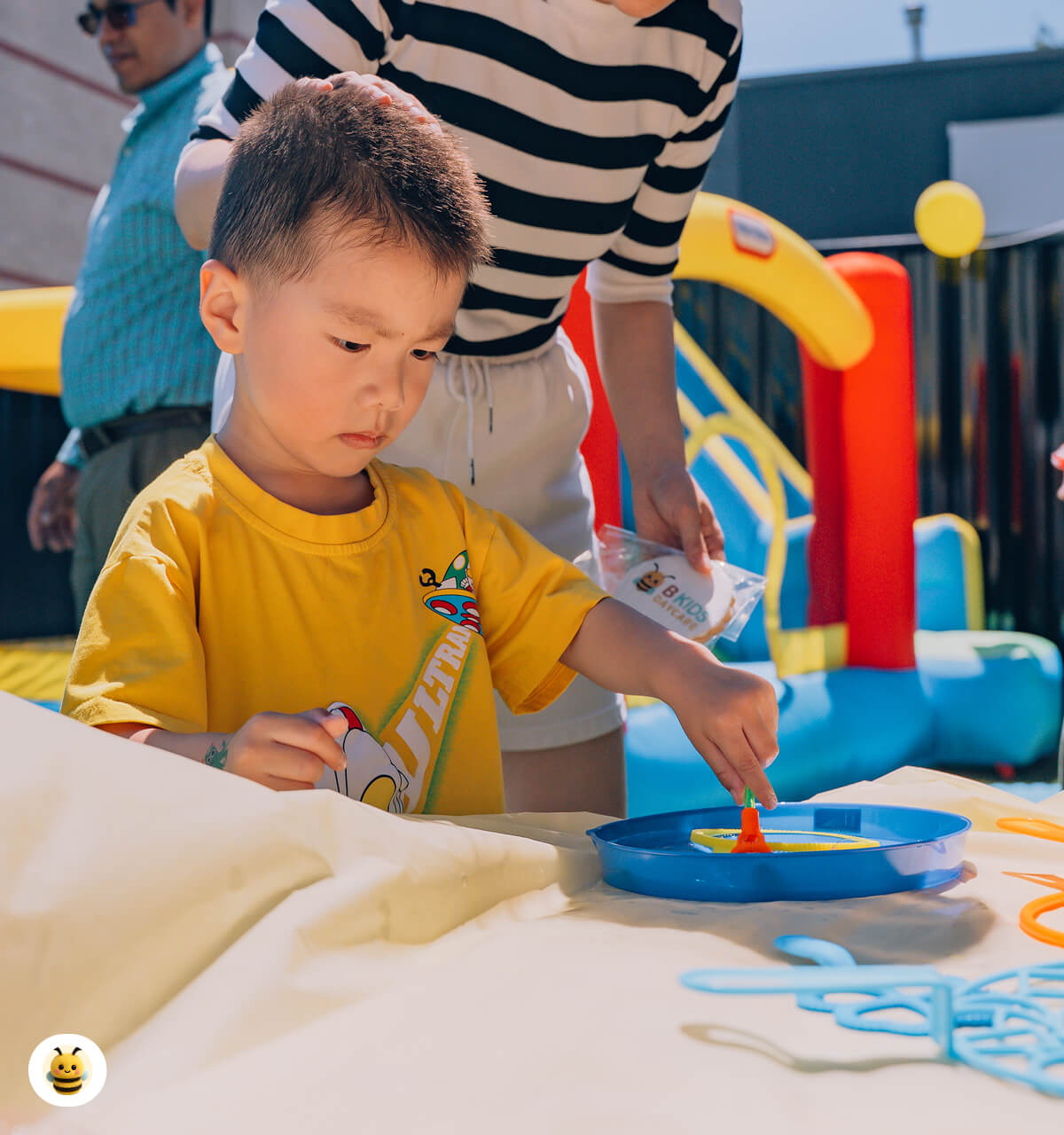Child exploring hands-on STEM activity—Montessori preschool in South Surrey & Langley with ECE educators