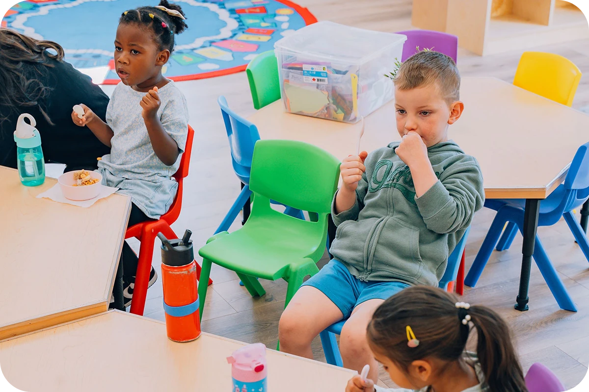 Kids are sitting at the table