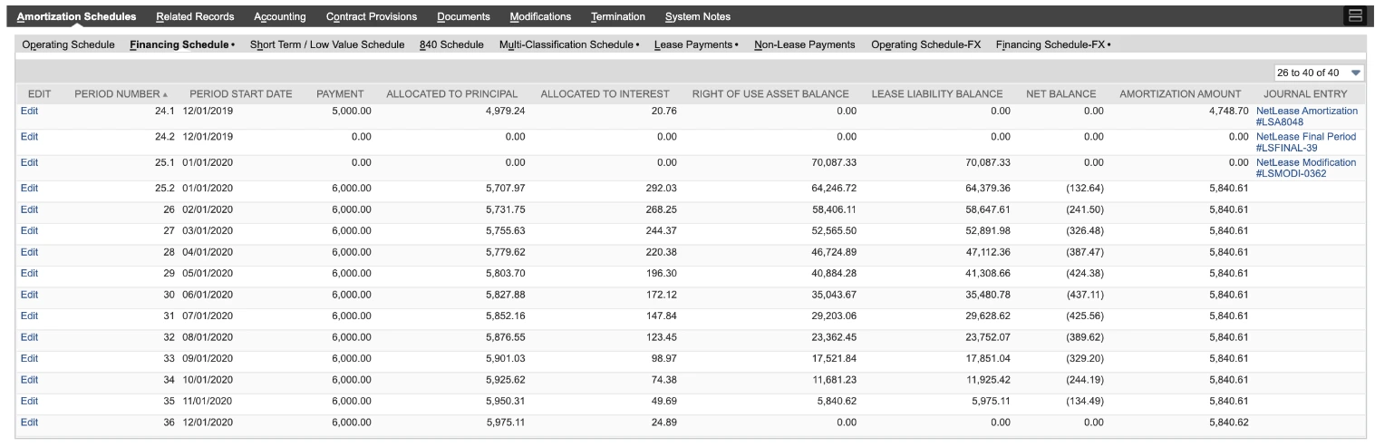 NetLease amortization schedule