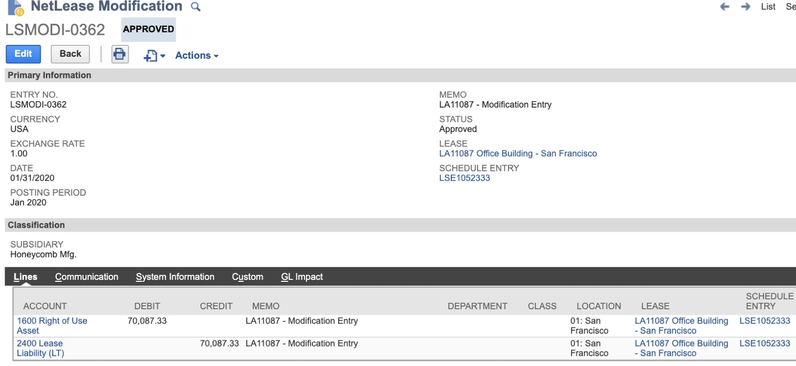 NetLease modification entry