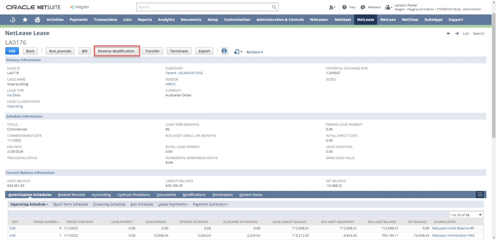 NetLease reverse modification option