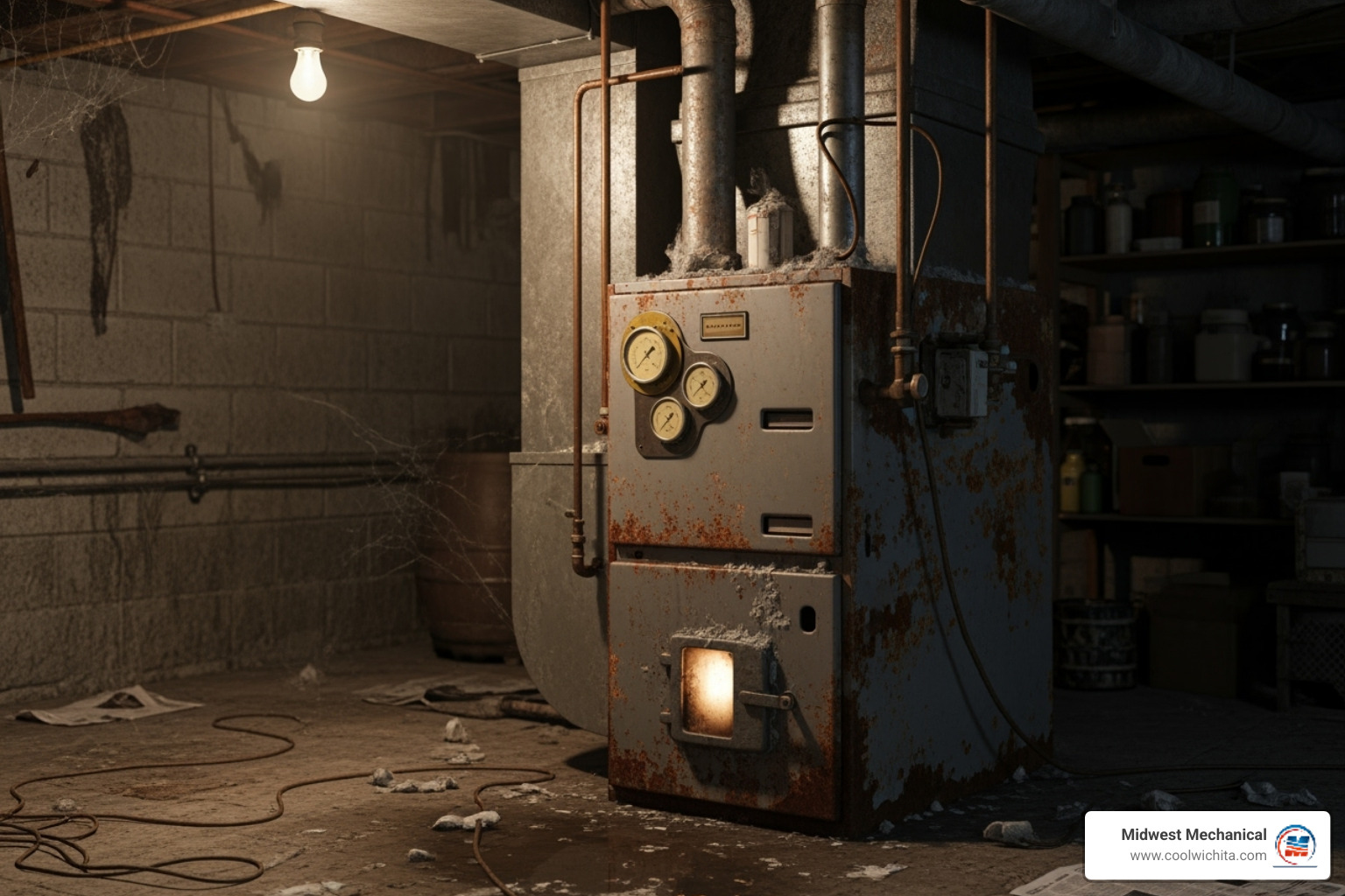 old, inefficient furnace - furnace installation Wichita KS
