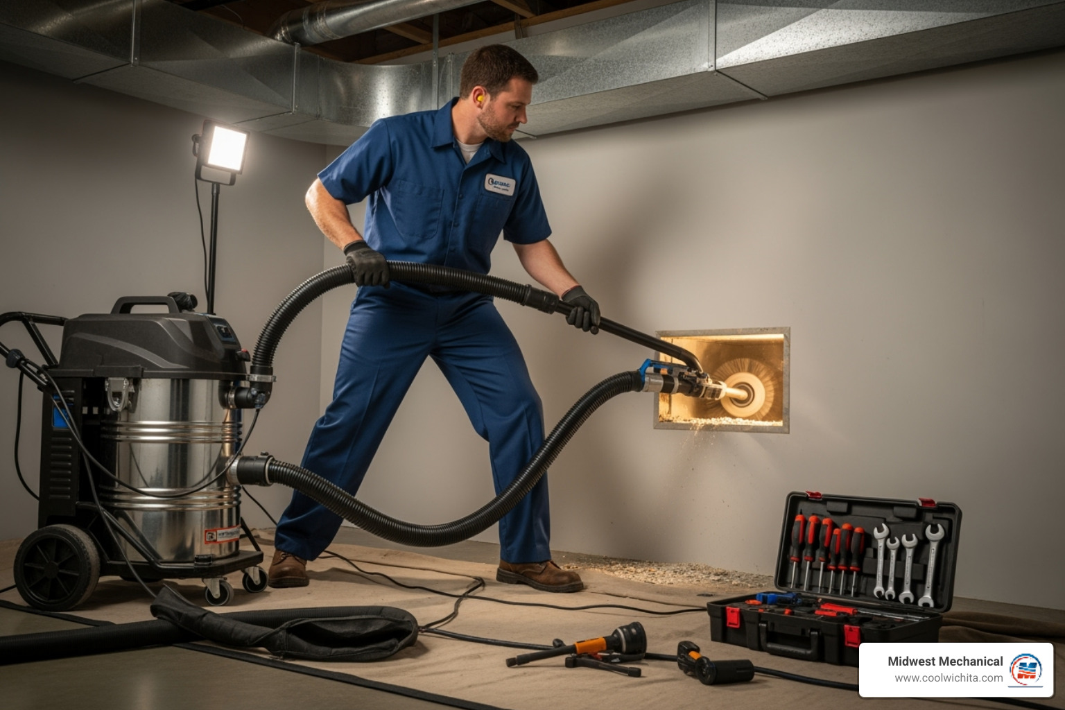 technician using professional duct cleaning equipment - duct cleaning indoor air quality in haysville ks technician using professional duct cleaning equipment - duct cleaning indoor air quality in haysville ks