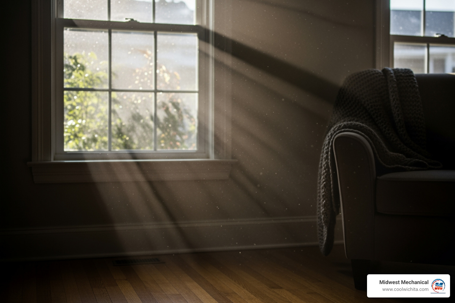 dust particles visible in a sunbeam inside a home - residential indoor air quality installation in goddard ks dust particles visible in a sunbeam inside a home - residential indoor air quality installation in goddard ks