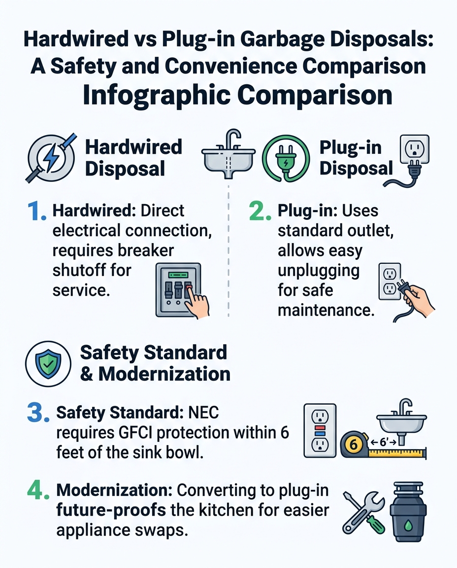 Hardwired vs Plug-in Garbage Disposals: A Safety and Convenience Comparison