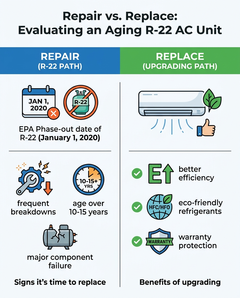 Repair vs. Replace: Evaluating an Aging R-22 AC Unit