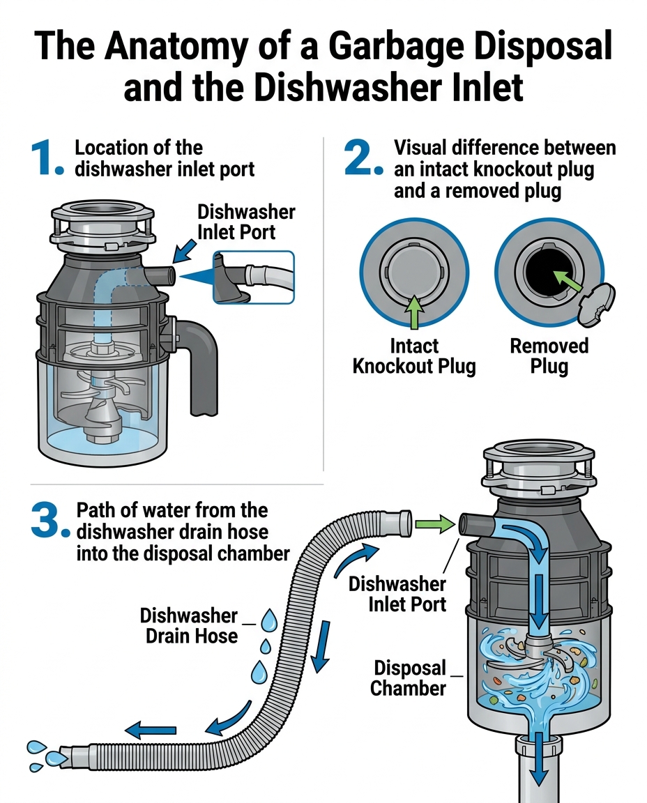The Anatomy of a Garbage Disposal and the Dishwasher Inlet
