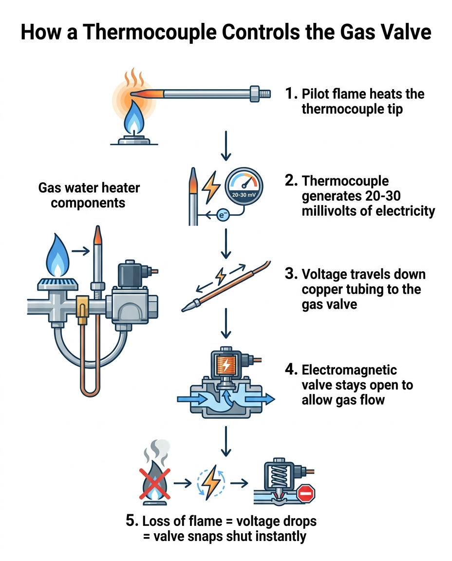 How a Thermocouple Controls the Gas Valve