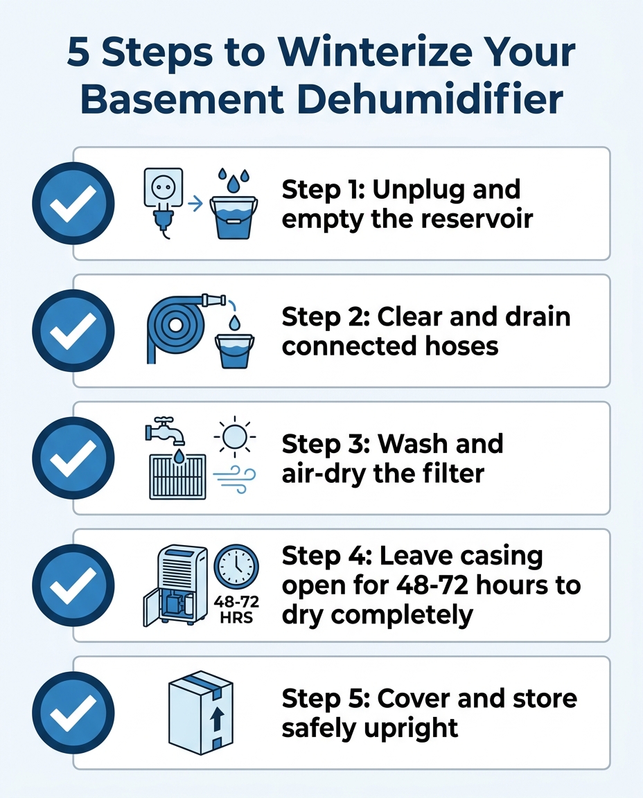5 Steps to Winterize Your Basement Dehumidifier