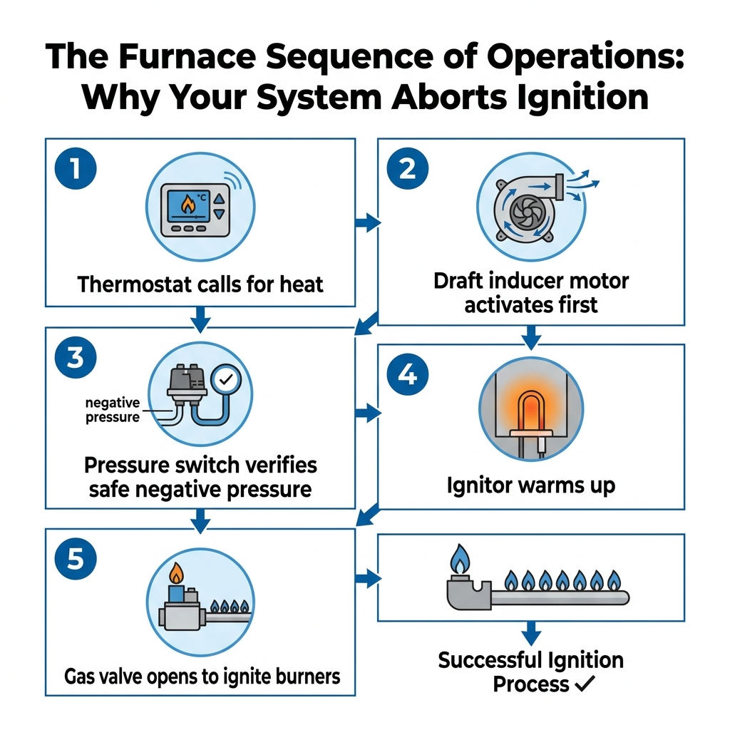 The Furnace Sequence of Operations: Why Your System Aborts Ignition