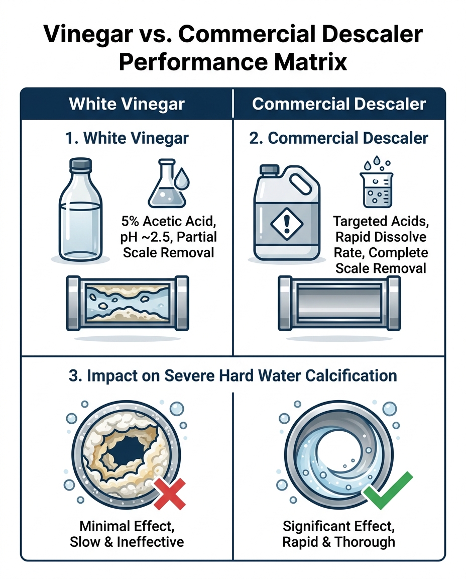 Vinegar vs. Commercial Descaler Performance Matrix