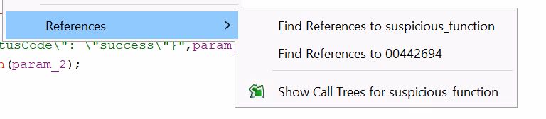 Ghidra Find References menu