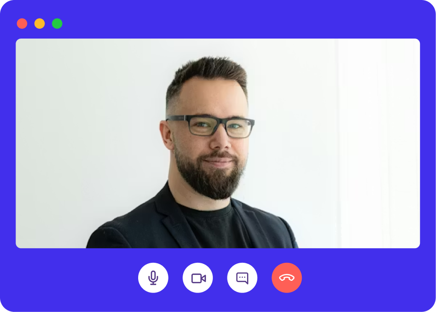 A man with a beard wearing glasses and a black shirt.