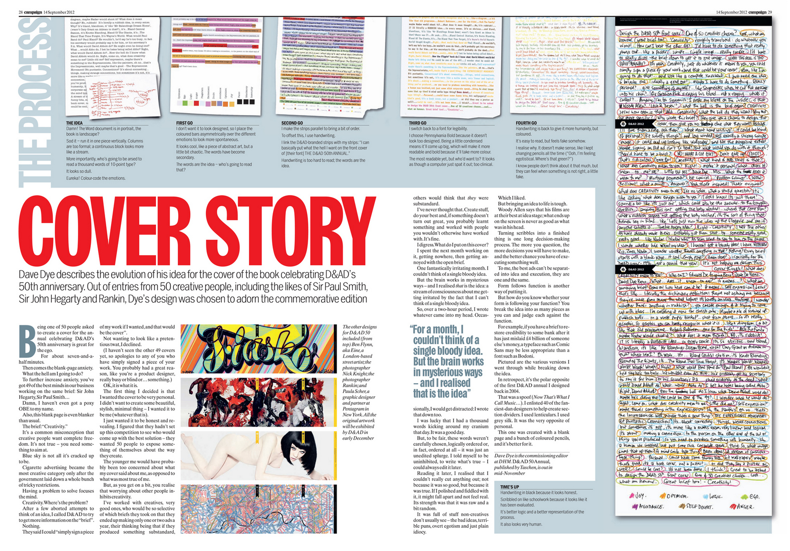 Cover Story – Dave D&AD spread