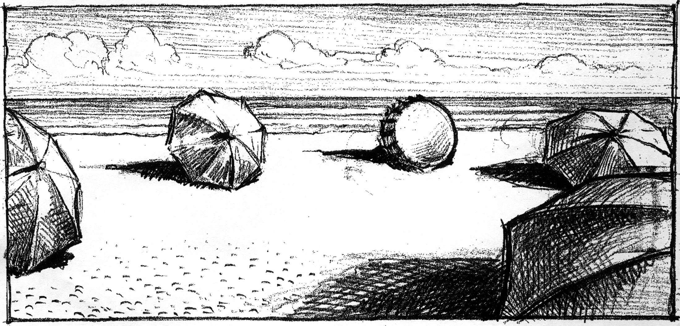 Adnams 'Umbrellas' Chris Wormell Rough
