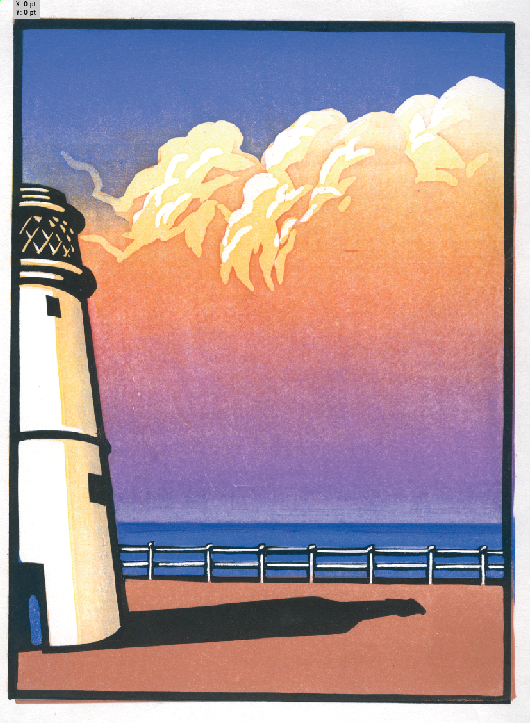Adnams 'Lighthouse Sunset 2' Chris Wormell