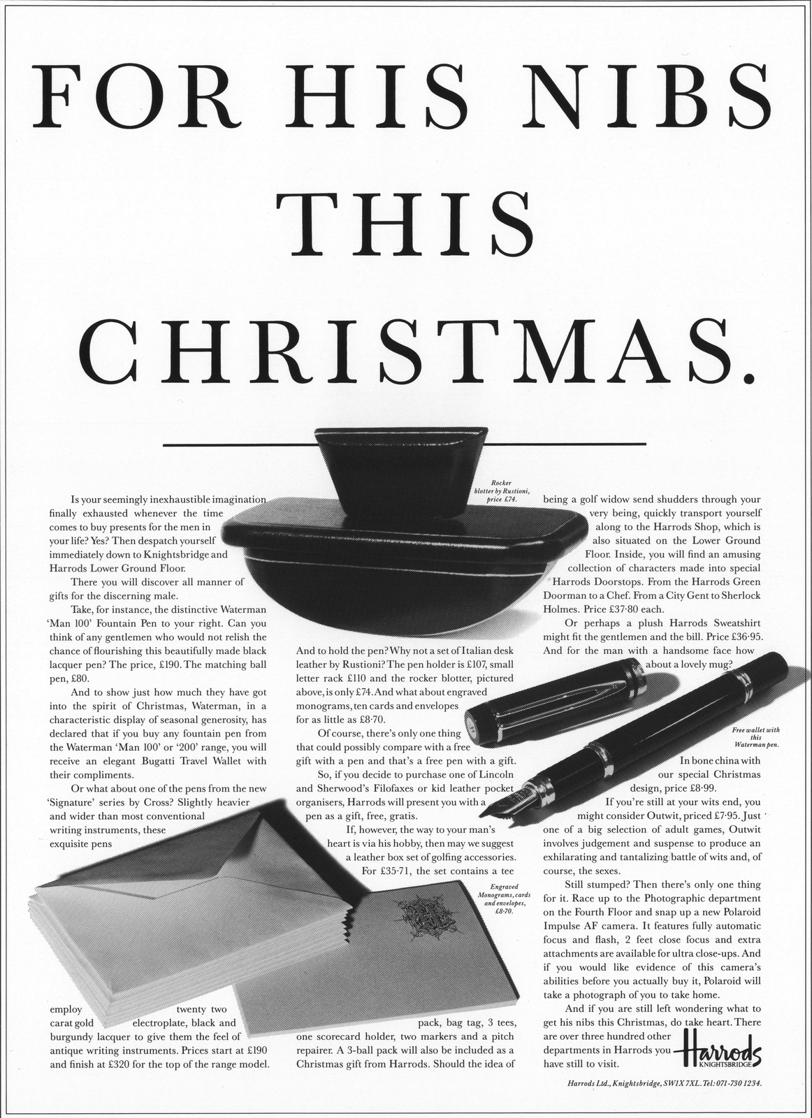 'For His Nibs' Harrod's, Leagas Delaney