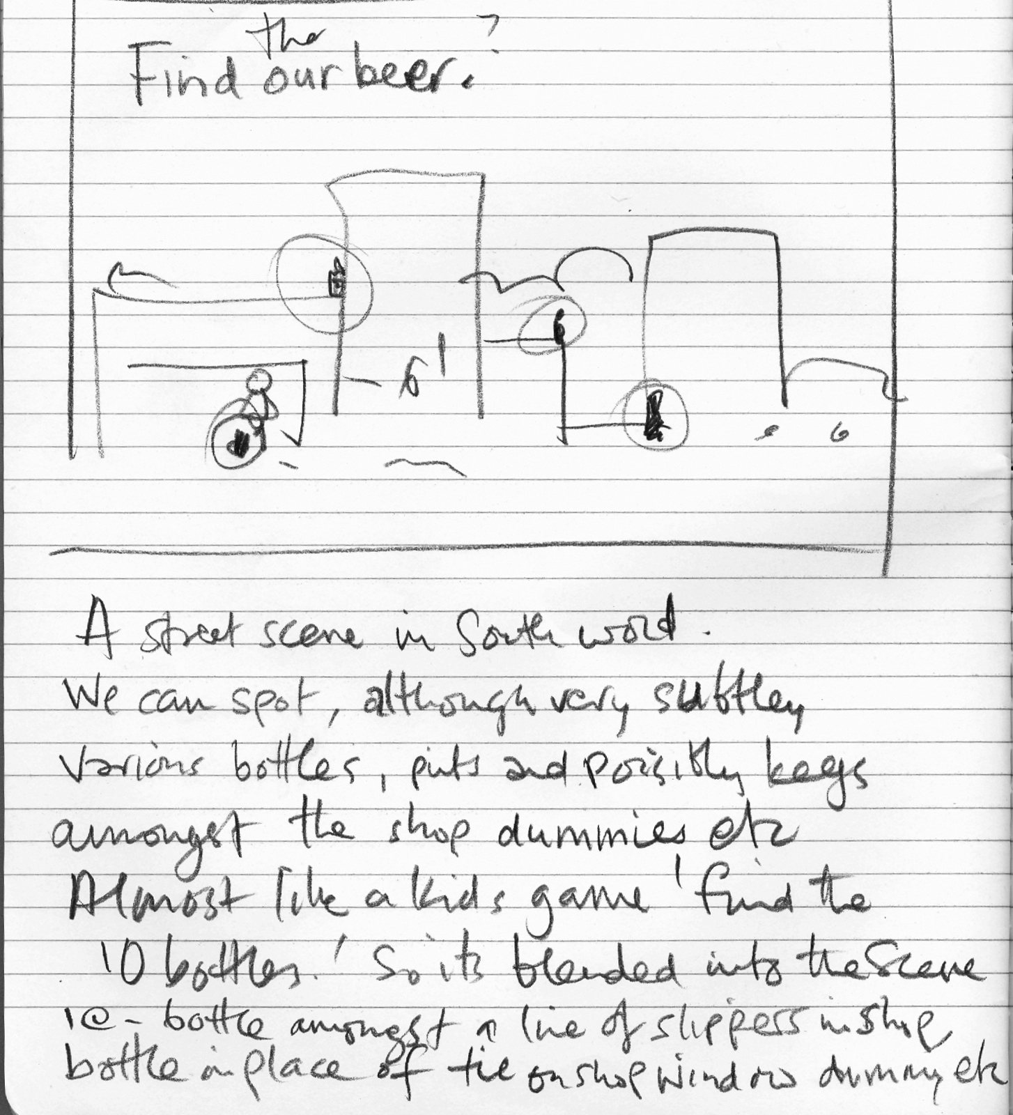 6. 'Find The Beer' Adnams,' Scribble