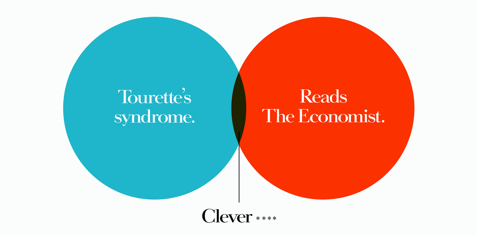 'Tourette's' The Economist, Dave Dye, Venn, 48 sheet, AMV-BBDO