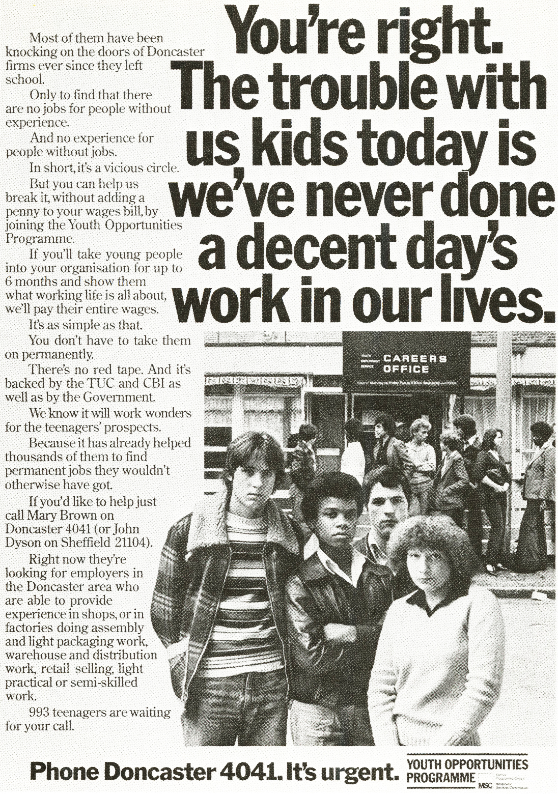 Jeff Stark, Youth Opportunities 'Days work', Saatchi's-01