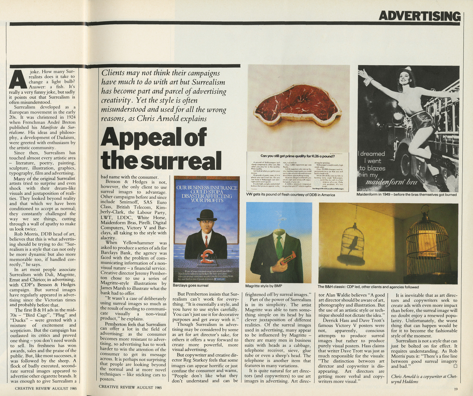 B&H - Surealism Article' Creative Review August 1985-01