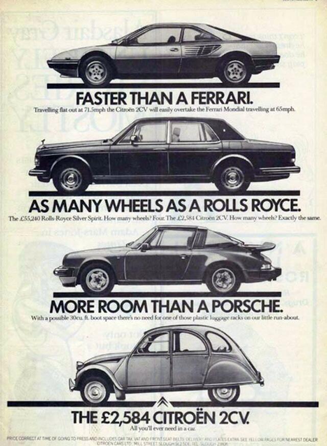 Citroen 2cv 'Faster Than A Ferrari'
