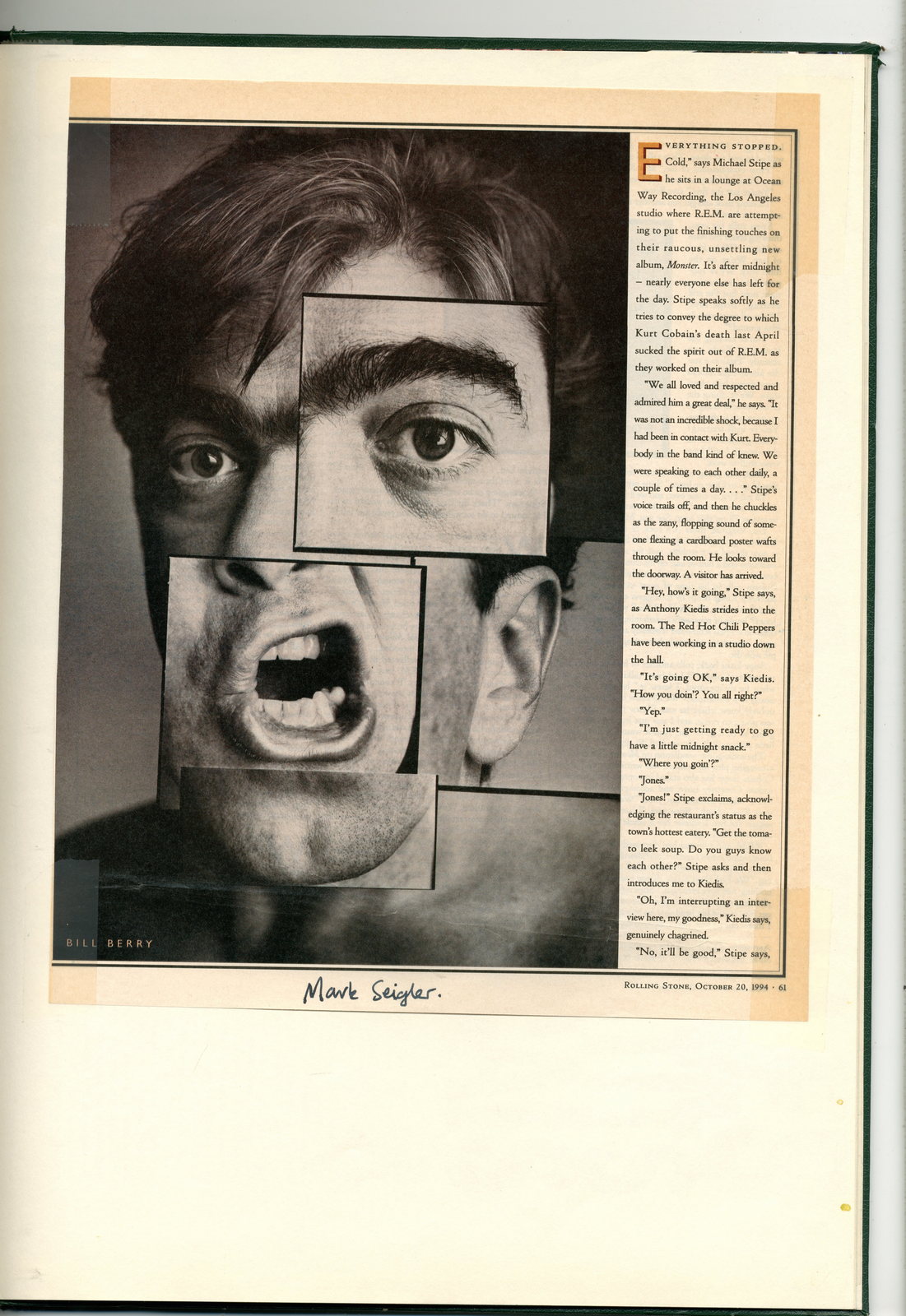Mark Siegler : Rolling Stone Magazine : Dave Dye.
