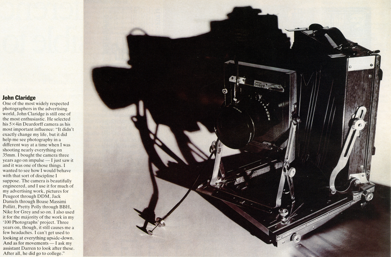 John Clarridge, Camera article-01