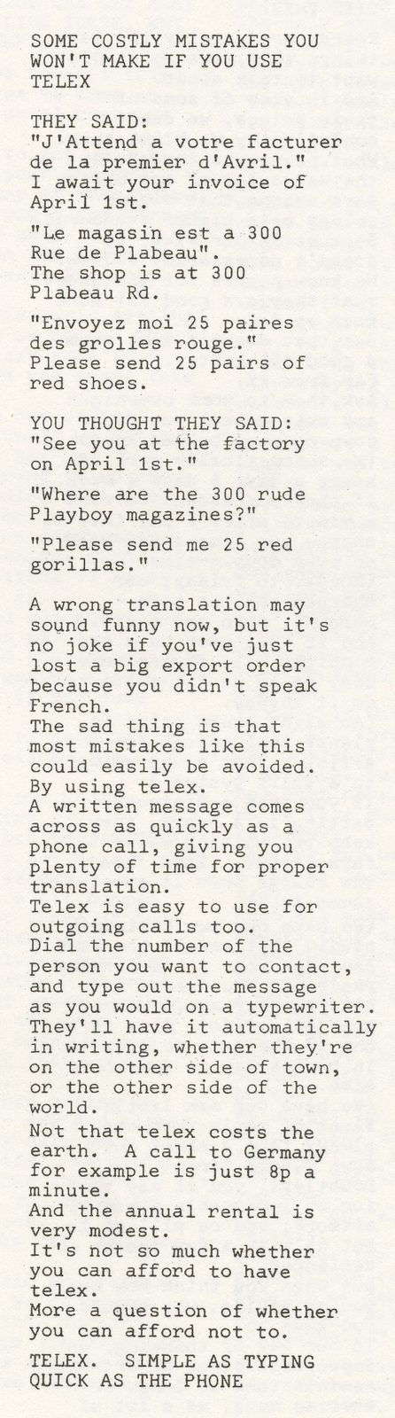 Mike Cozens, Telex, Copy, D&AD, BBDO-01