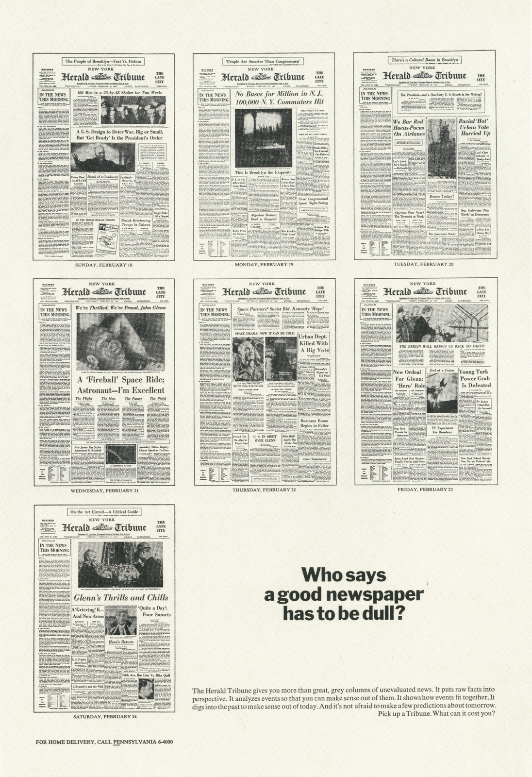 PKL2; Herald Tribune 'Dull:Front Pages'