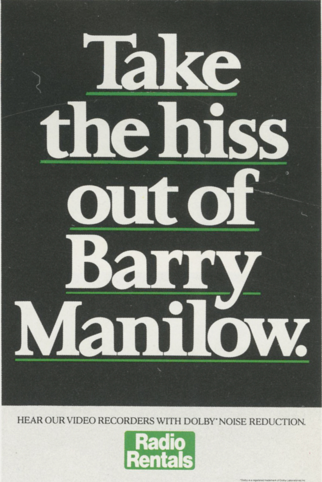 'Take The Hiss' Radio Rentals, Graham Fink, CDP.jpg