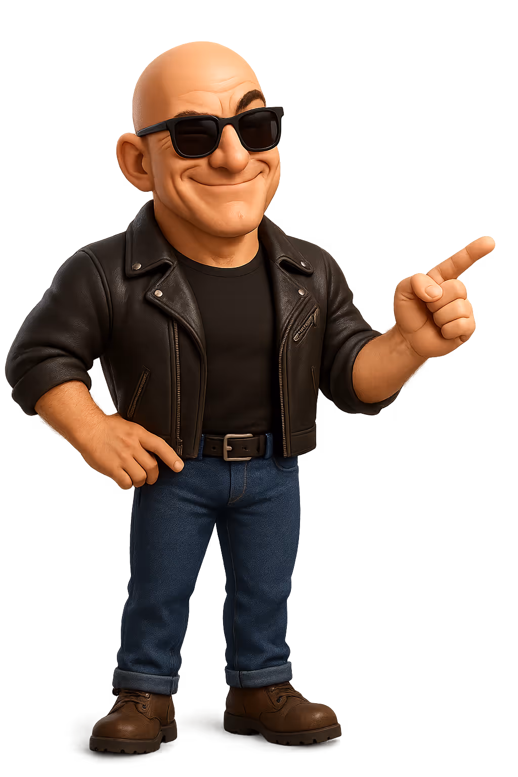 Jeff Bezos zeigt nach rechts mit dem Finger auf die einzelnen Punkte und lächelt, amazon wachstum strategien