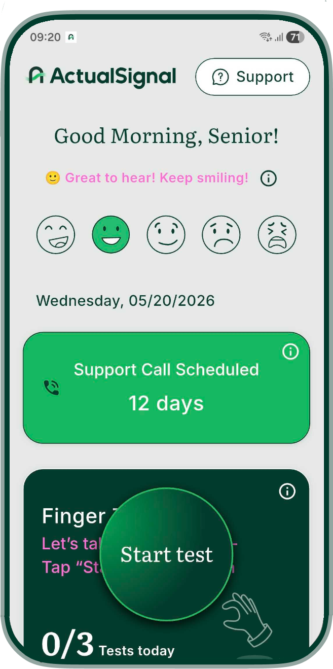 A screen shot of a phone with the text, great job you finished the test.
