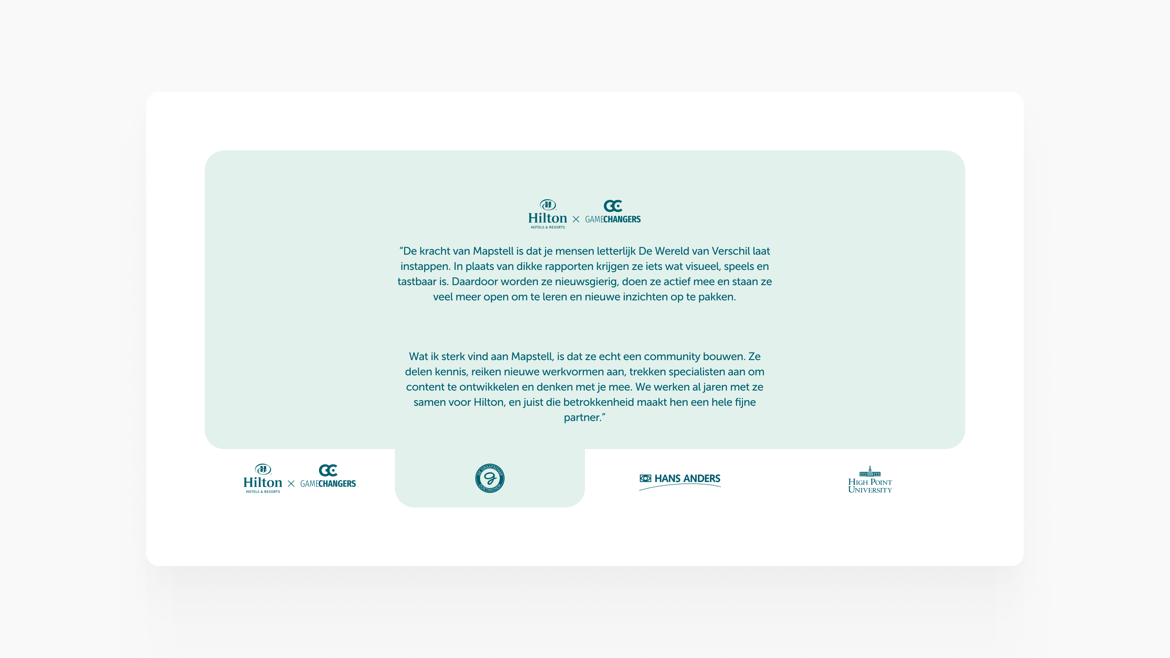 MapsTell testimonial section with client logos