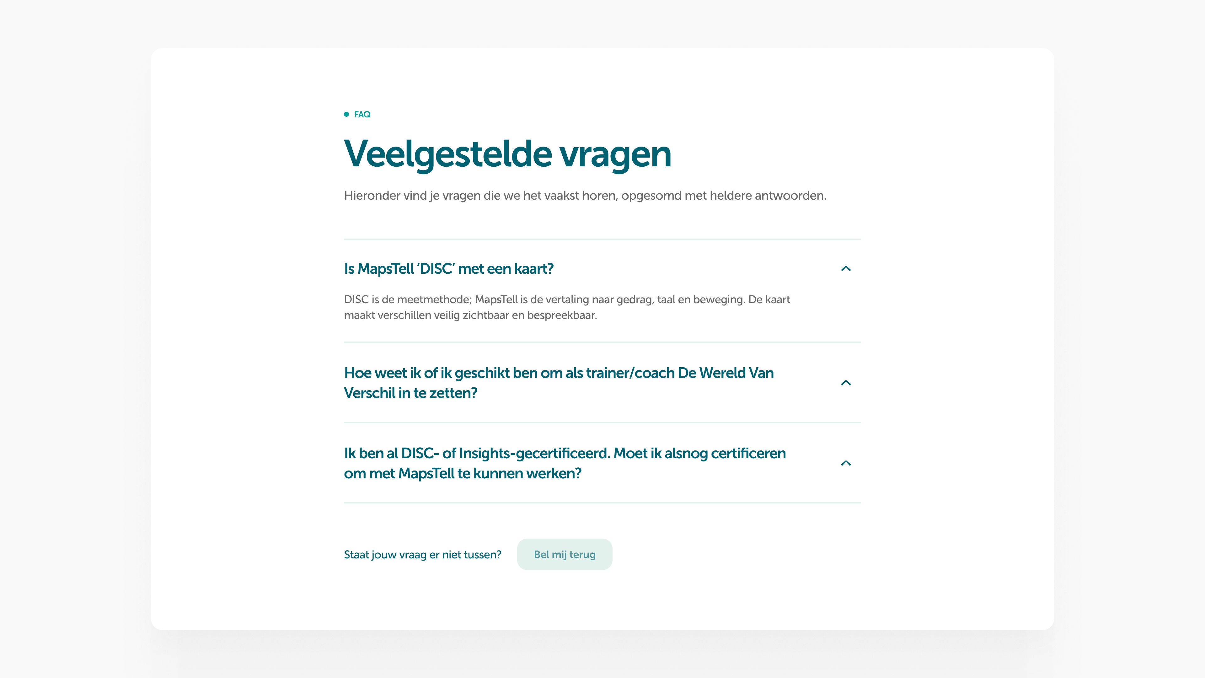 MapsTell frequently asked questions section
