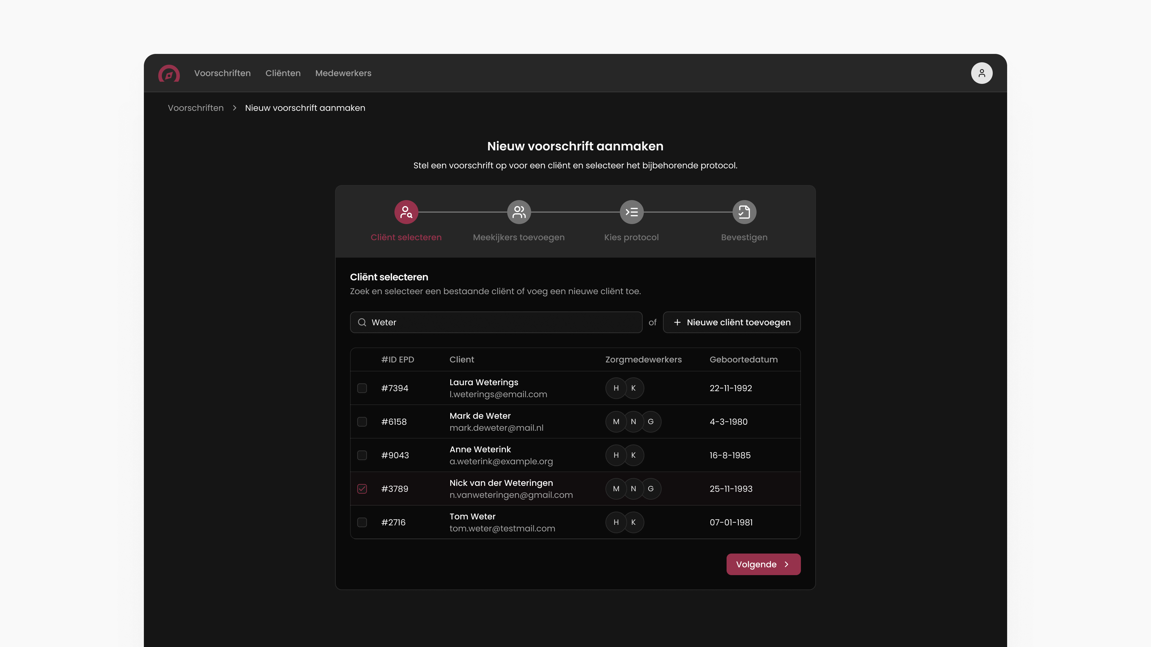 Forta Kompas new prescription flow in dark mode