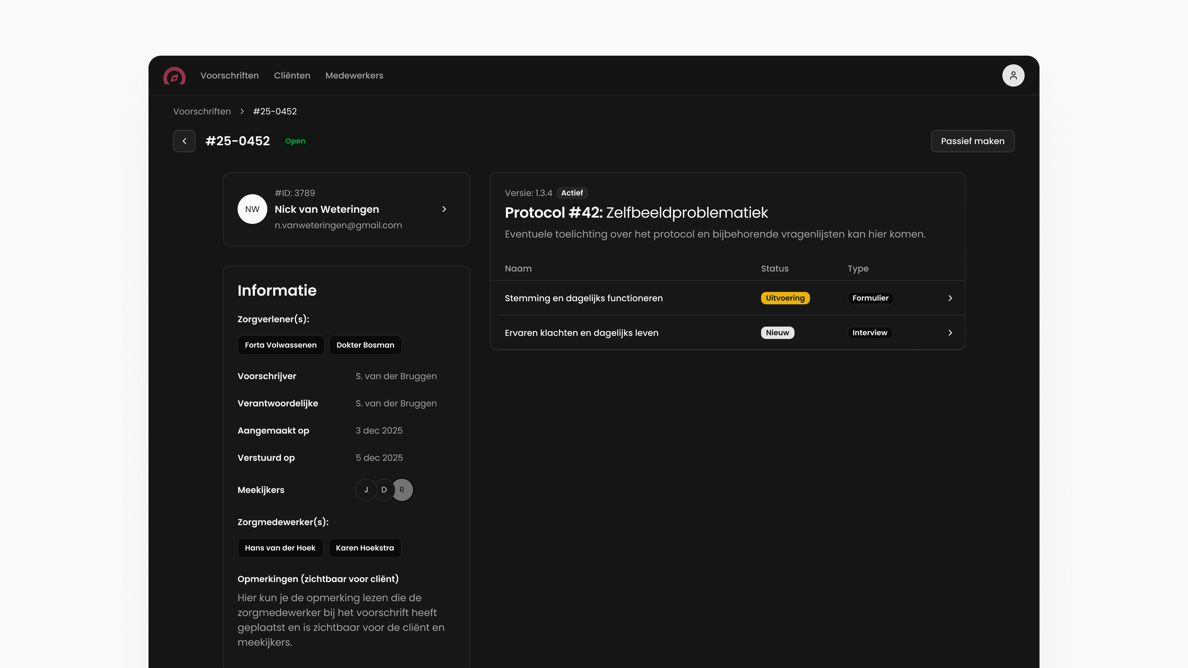 Forta Kompas protocol detail screen in dark mode