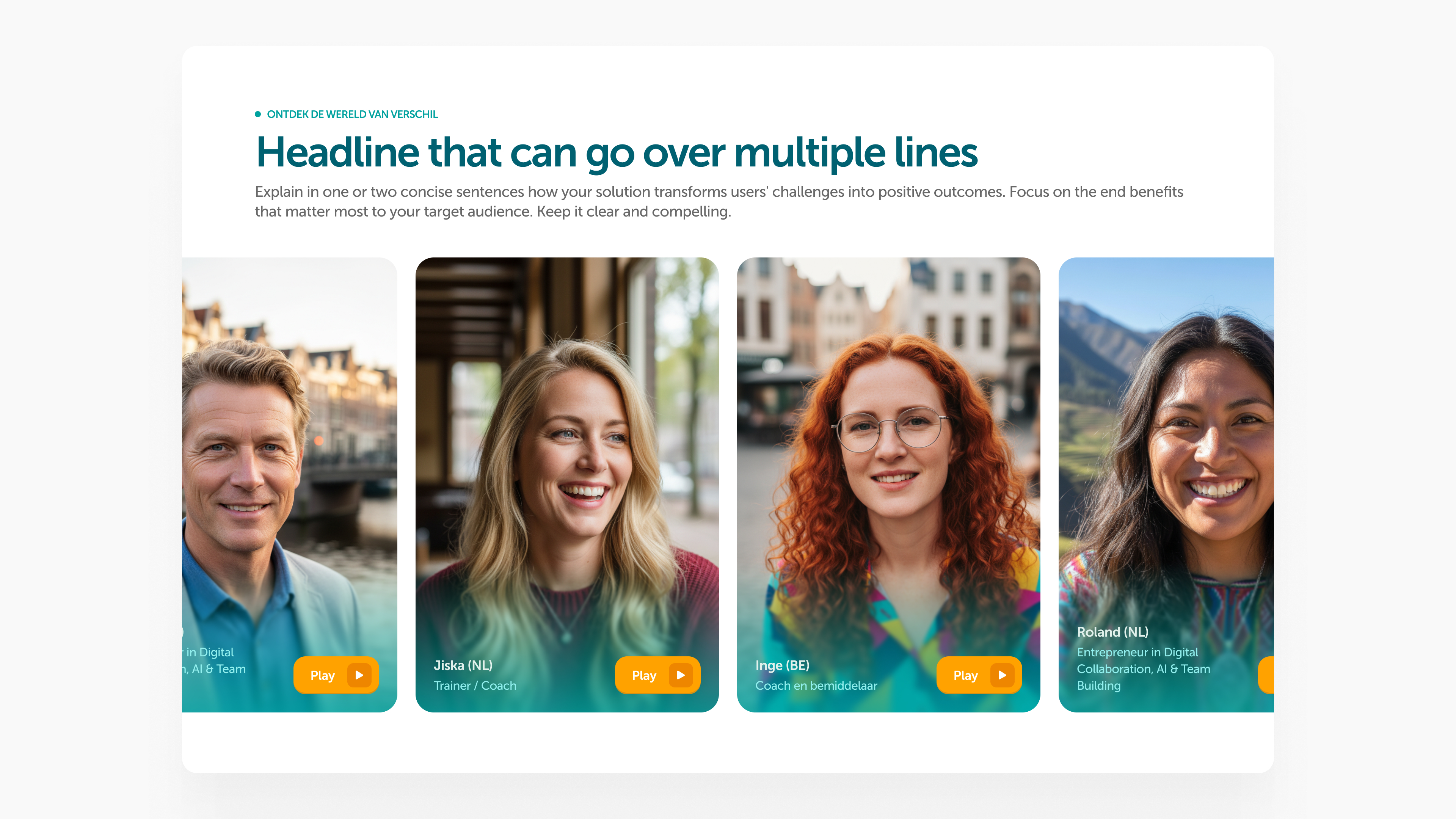 MapsTell section with four video portrait cards