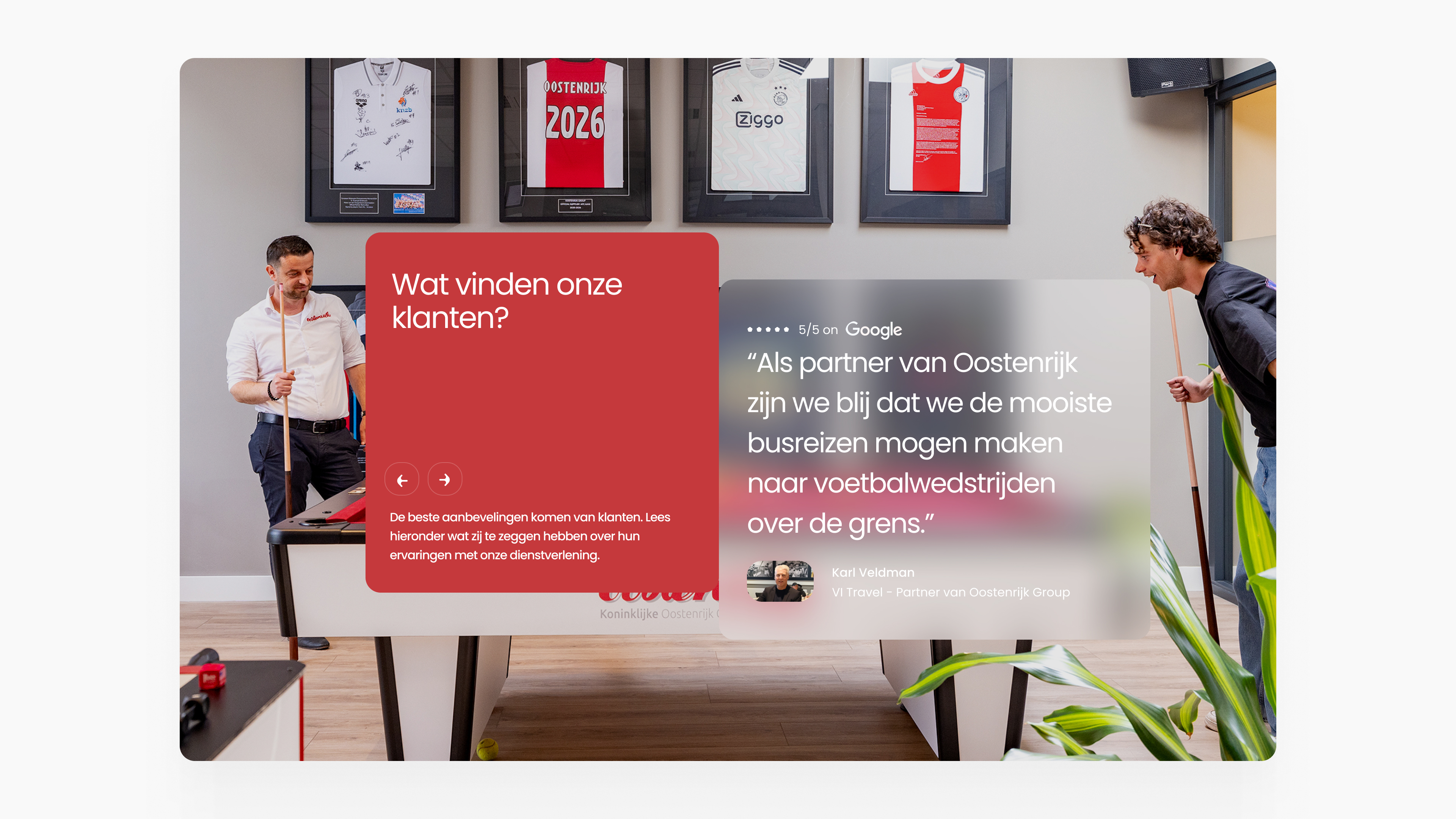 Oostenrijk Group testimonial section, designed by Digitalmakers