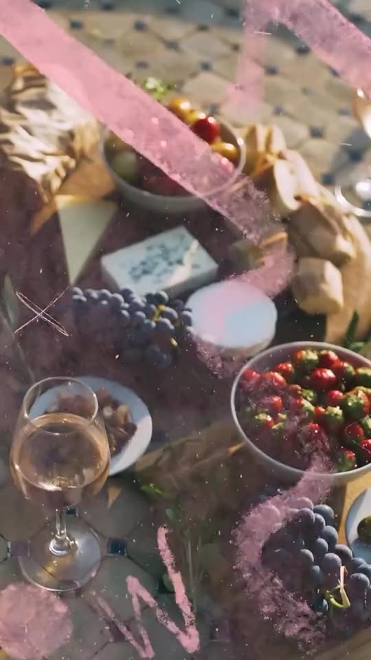 Instagram Reel: Bowi meets the French winemakers, with pink scribbles over the footage