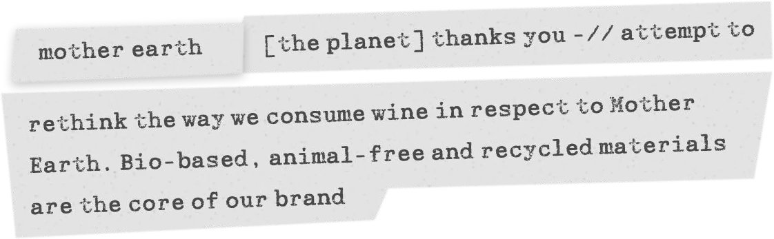 Typed paper strips: mother earth, the planet thanks you