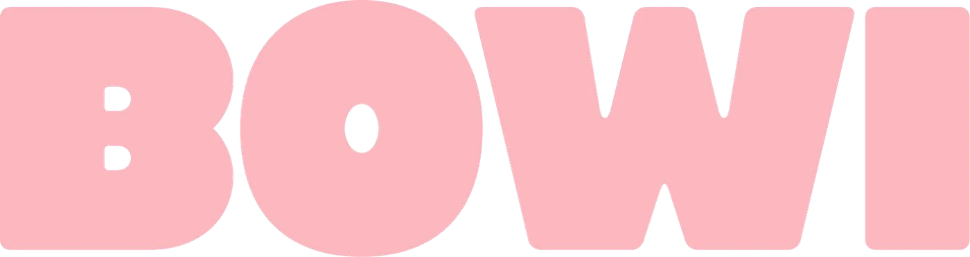 Bowi wordmark in pink