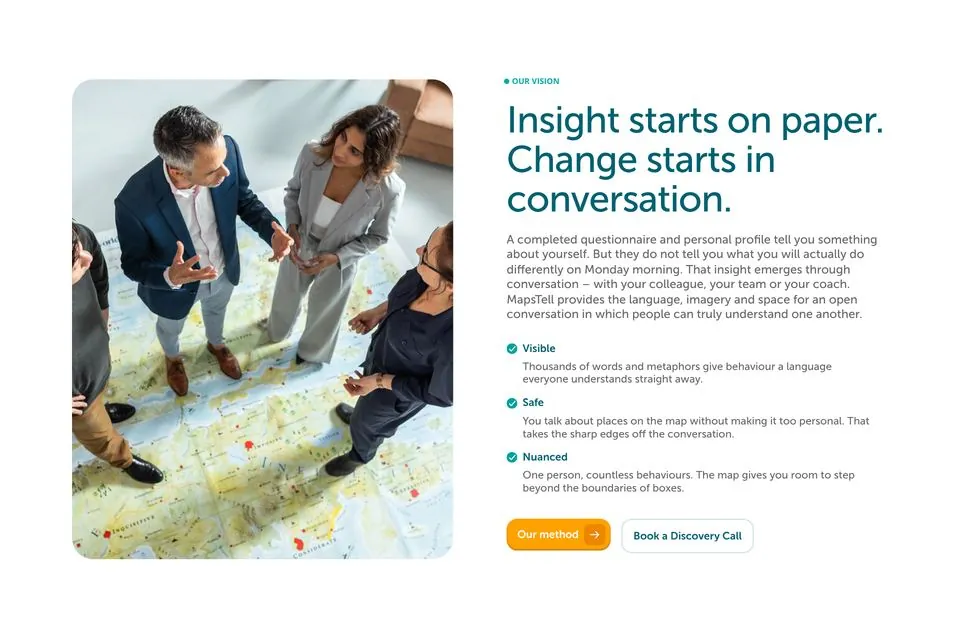 Feature section component from mapstell.com