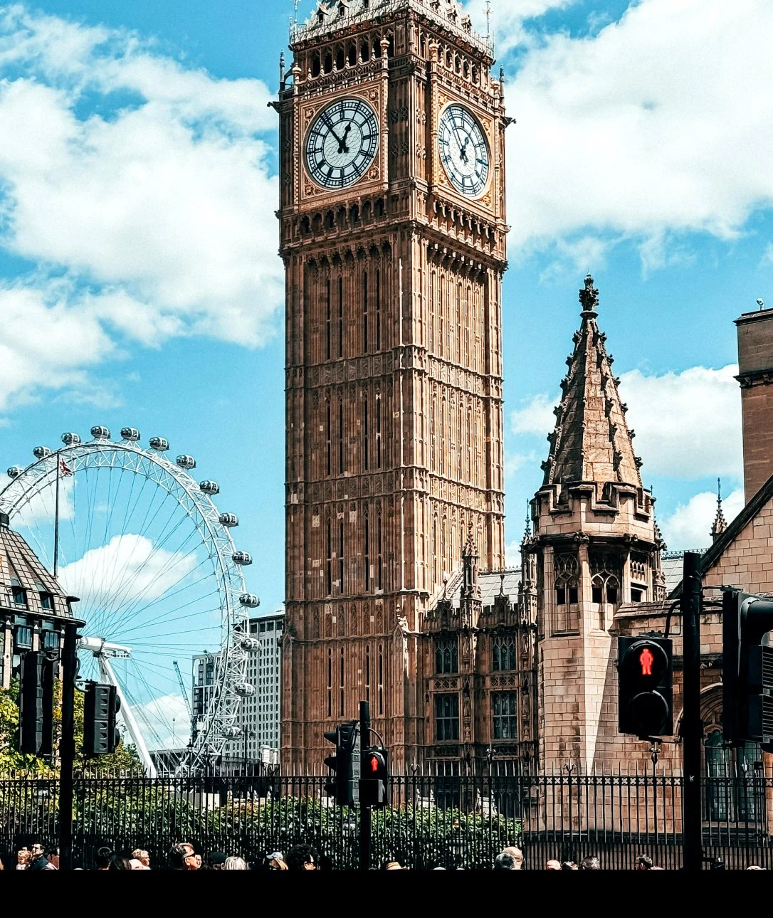 A letter a filled with a photo of London. Big Ben rises out of the top of the letter.