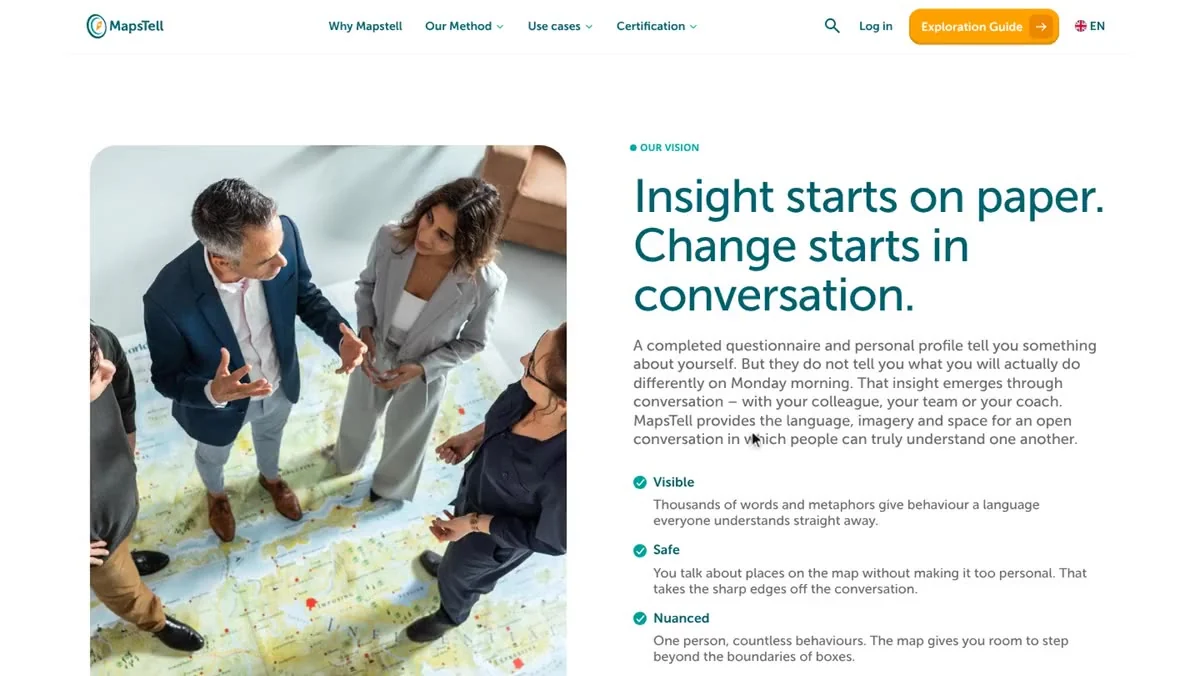The MapsTell homepage