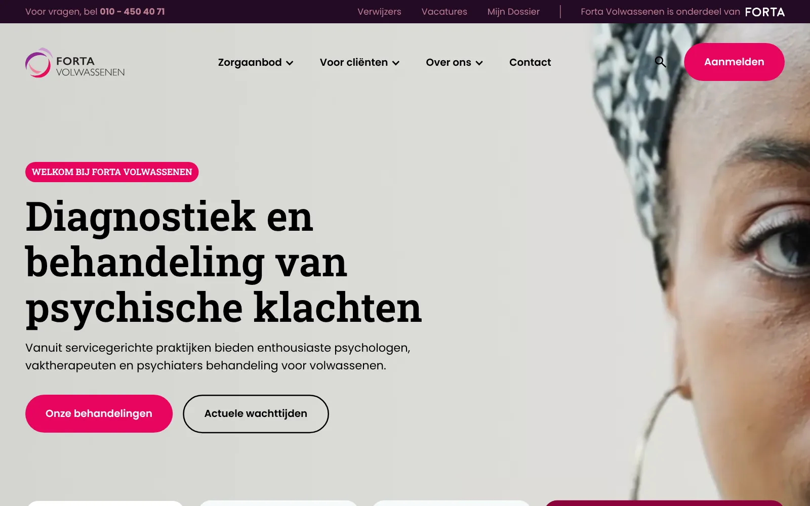 Forta Volwassenen website on the Forta framework