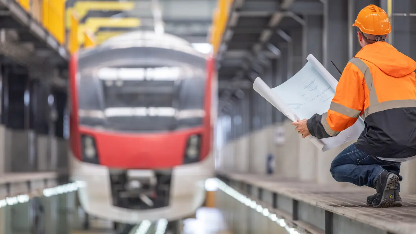 Ankara'da planlanan Esenboğa Metro Hattı güzergâhını simgeleyen raylı sistem görseli