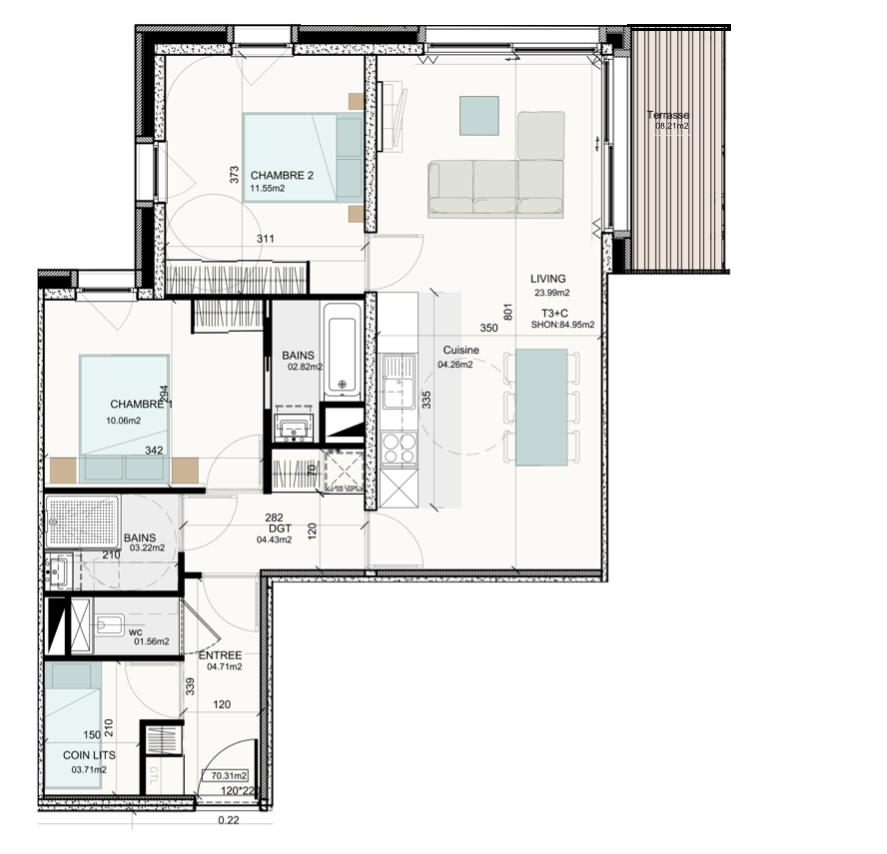 Plan appartement B0.08 — Opale Résidence