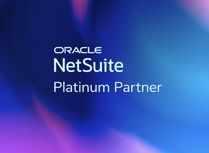 Gradient graphic that reads "Oracle NetSuite Platinum Partner"