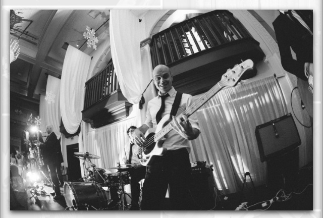 Bentley Boys bass player at Christmas wedding in Dromoland Castle